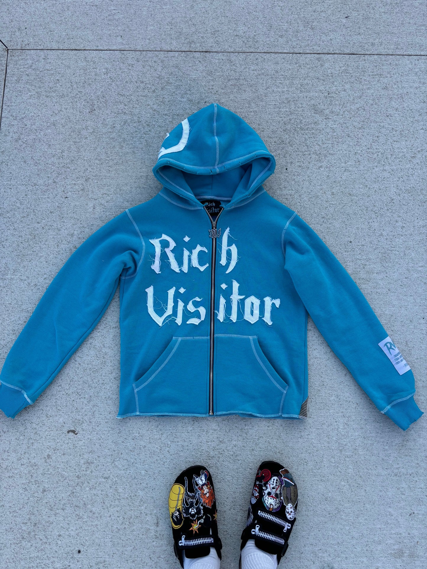 Rich Visitor Light Blue Cropped Jacket