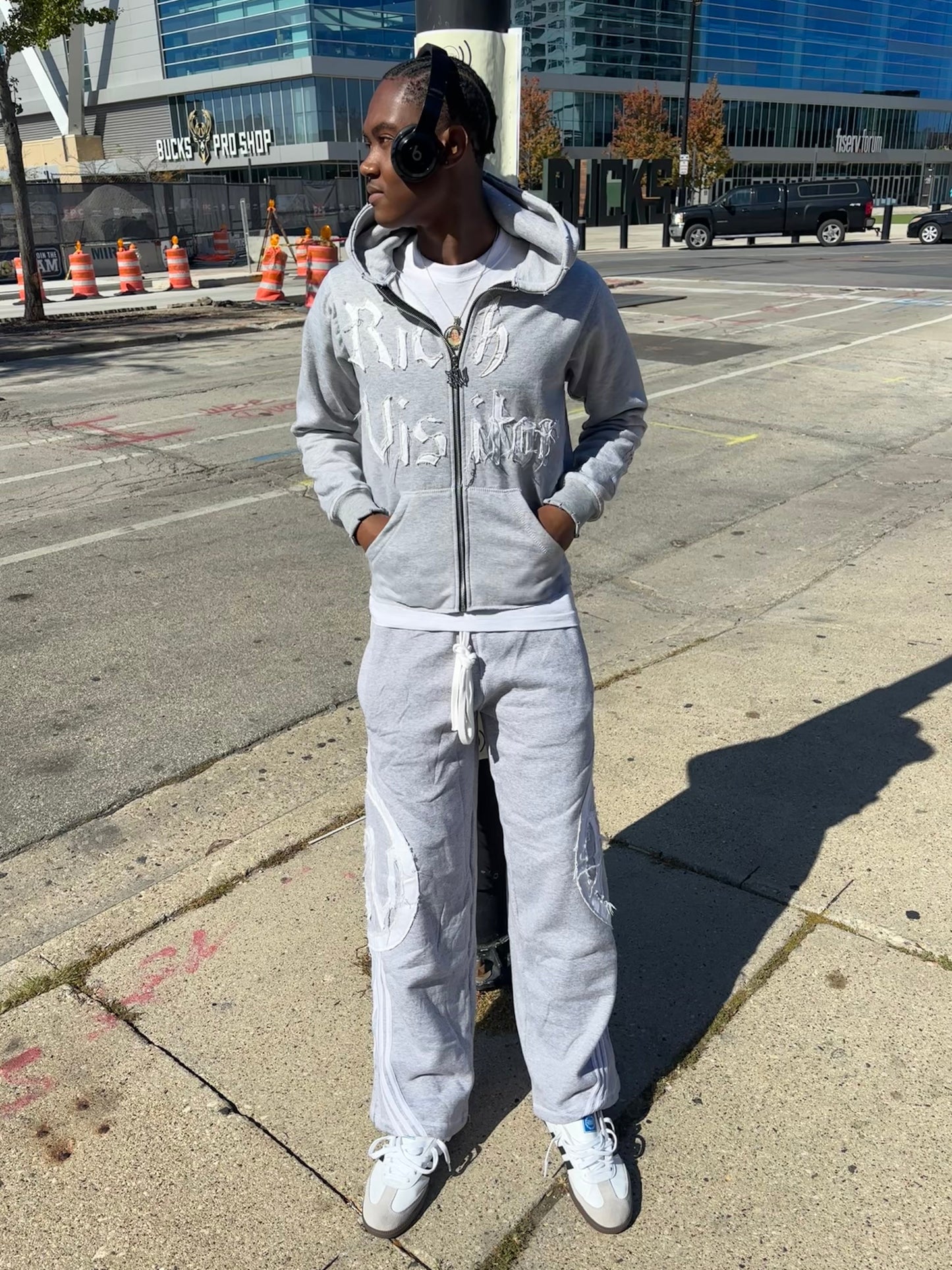 Rich Visitor Cropped Grey Jacket