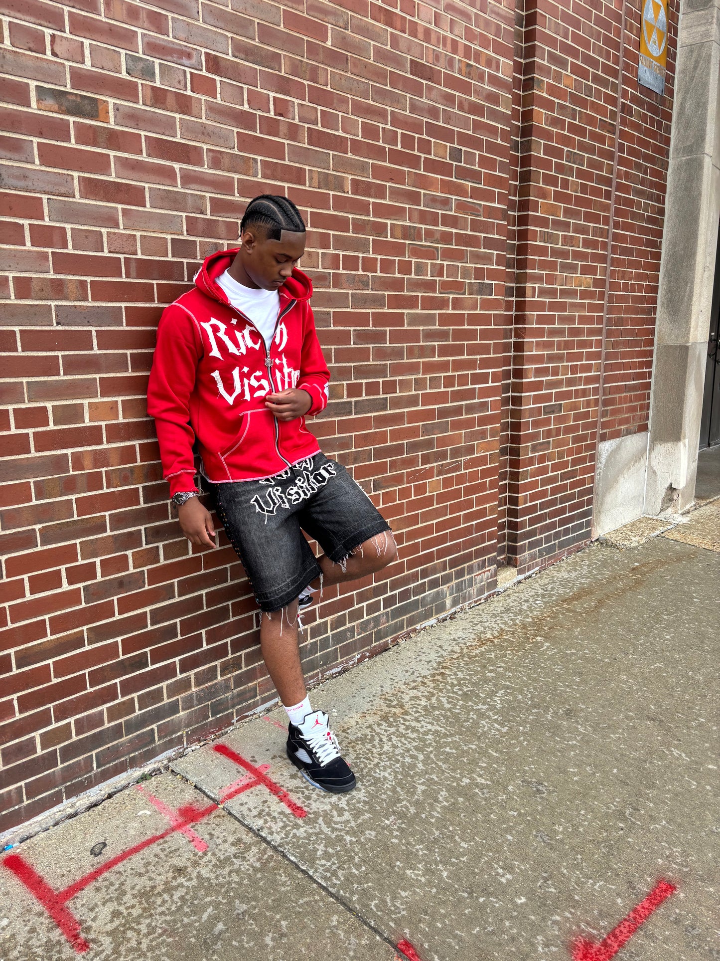 Rich Visitor Red Cropped Jacket
