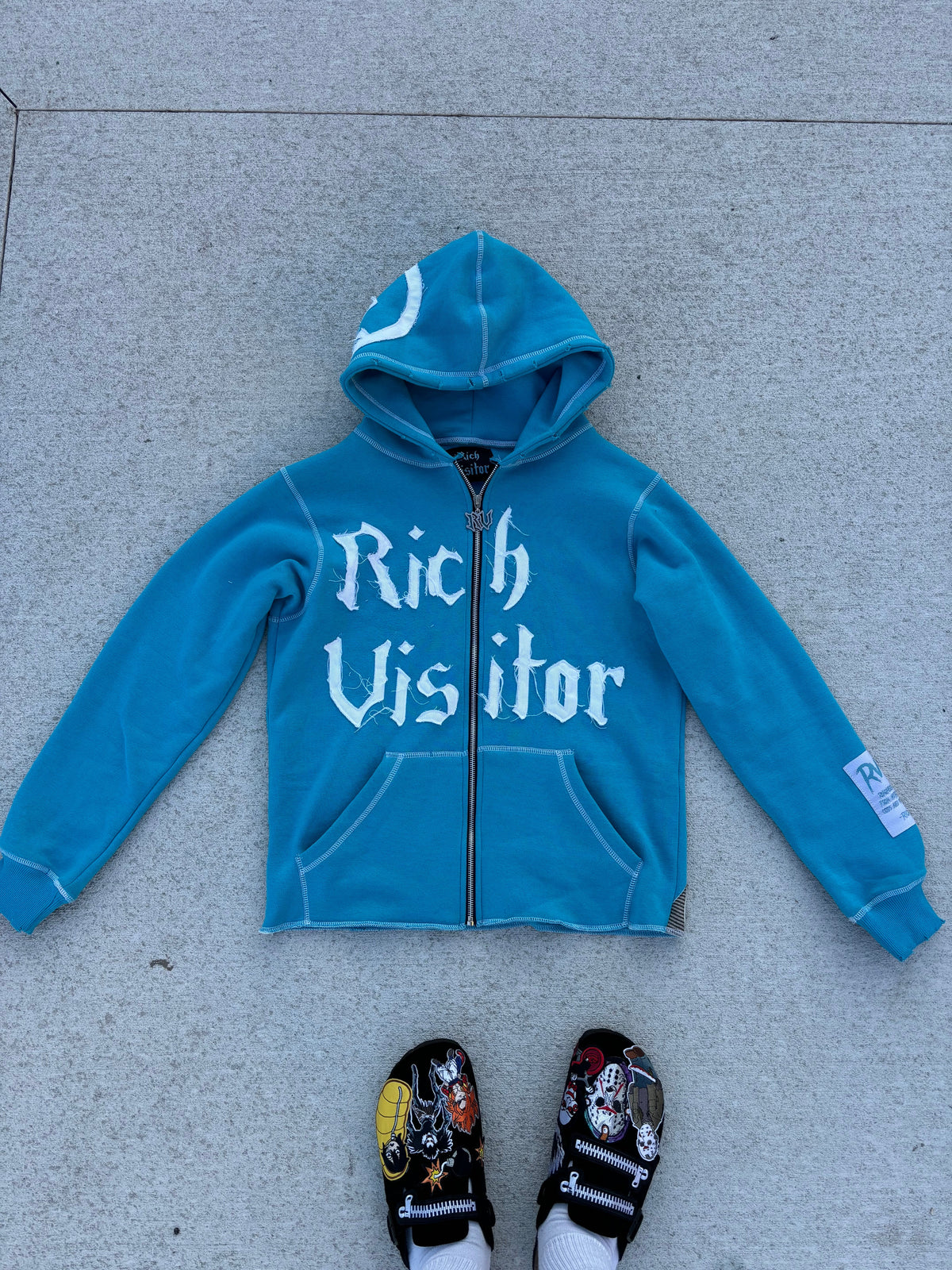 Rich Visitor Light Blue Cropped Jacket