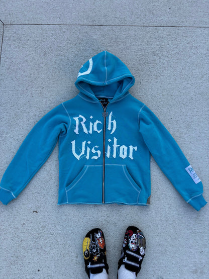 Rich Visitor Light Blue Cropped Jacket