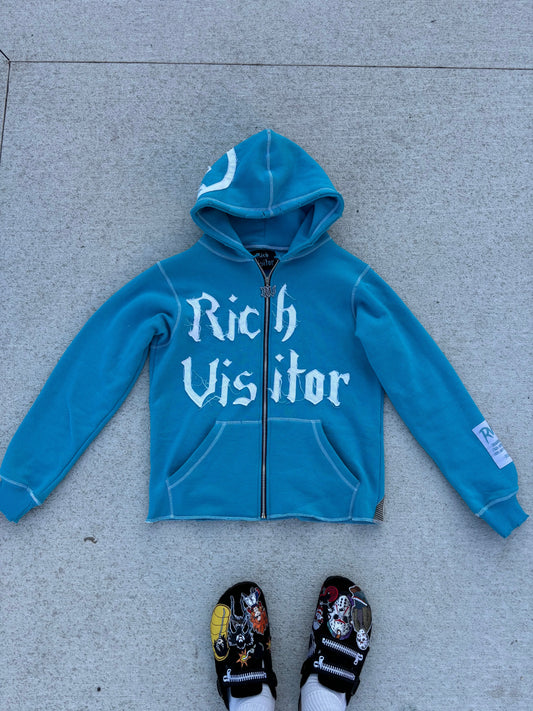 Rich Visitor Light Blue Cropped Jacket