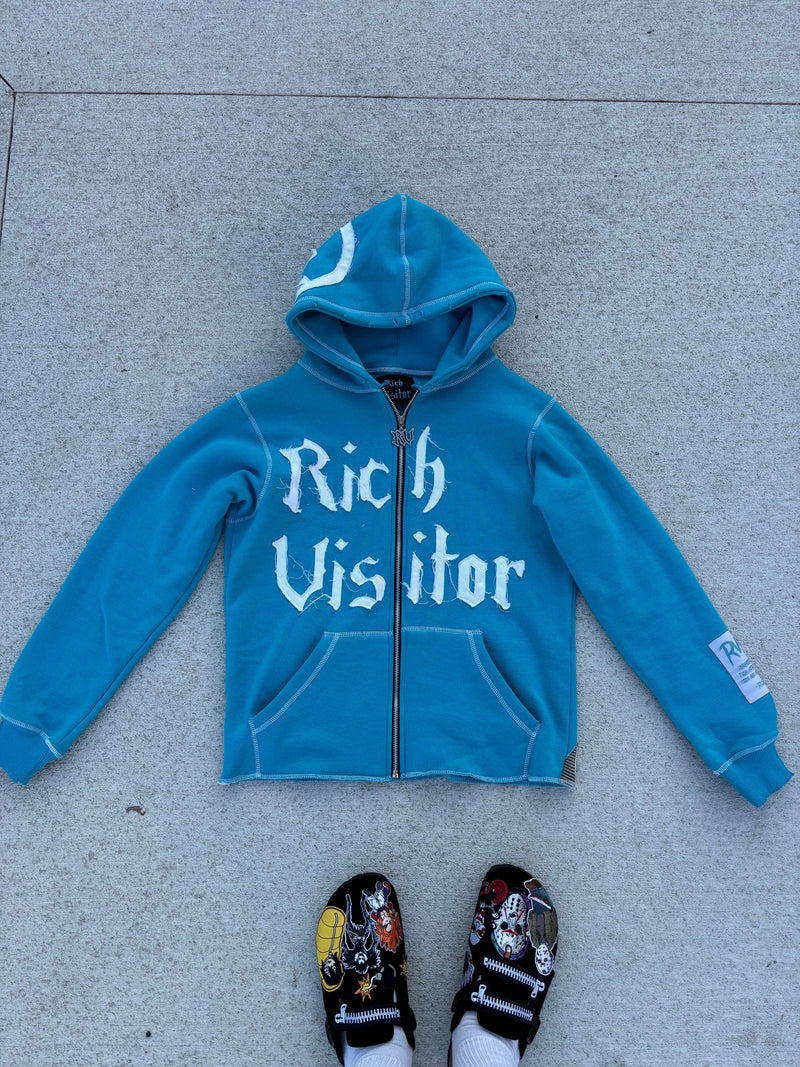 Rich Visitor Light Blue Cropped Jacket