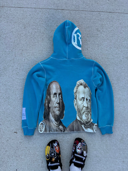 Rich Visitor Light Blue Cropped Jacket