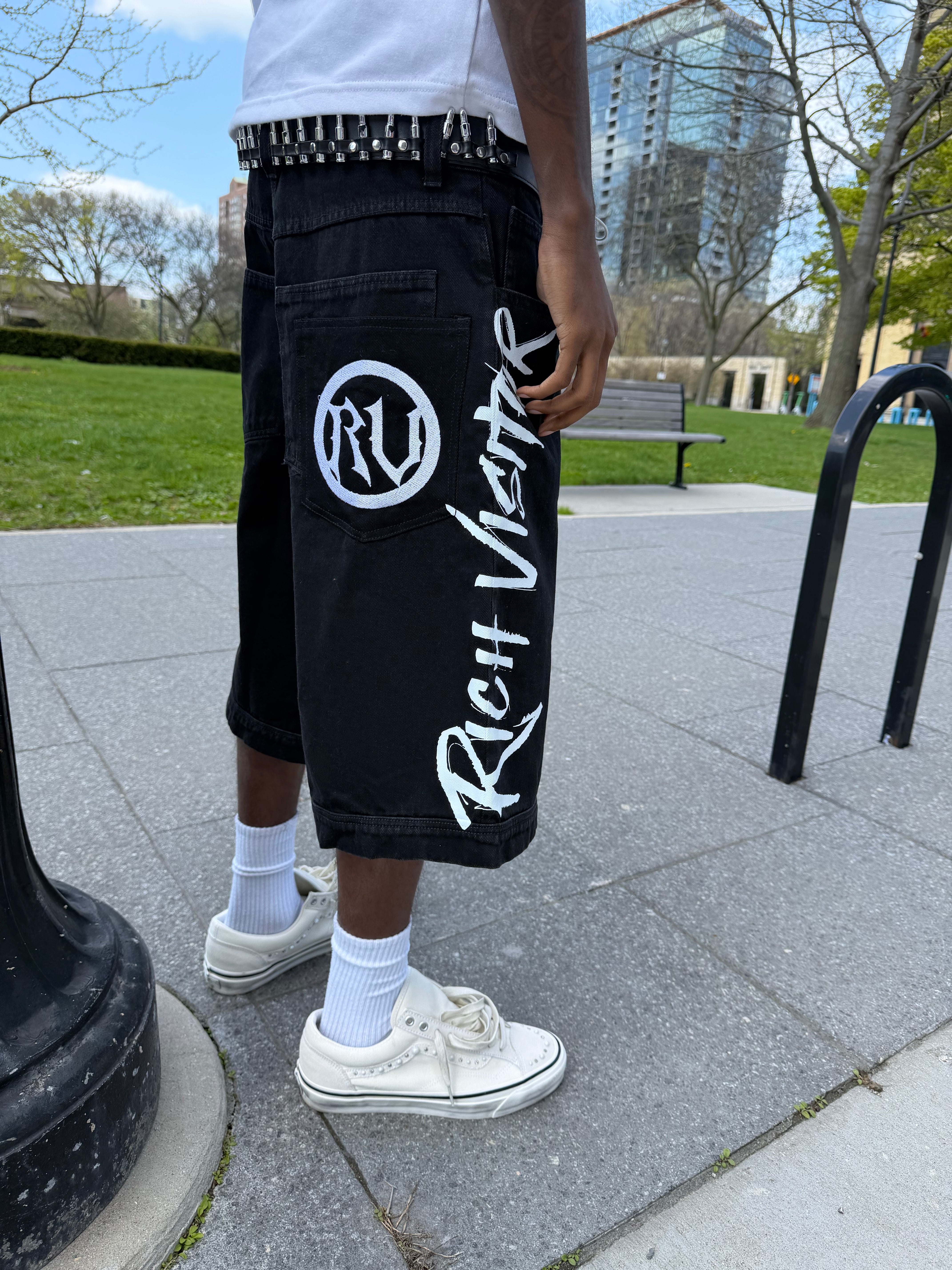 Rich Visitor Black “Saint Wash Jorts”