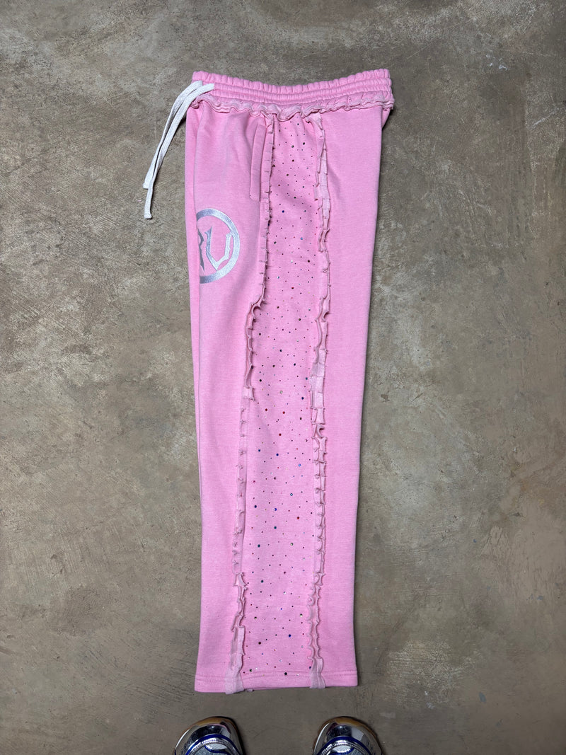 RV Distressed Diamond Sweats Pink