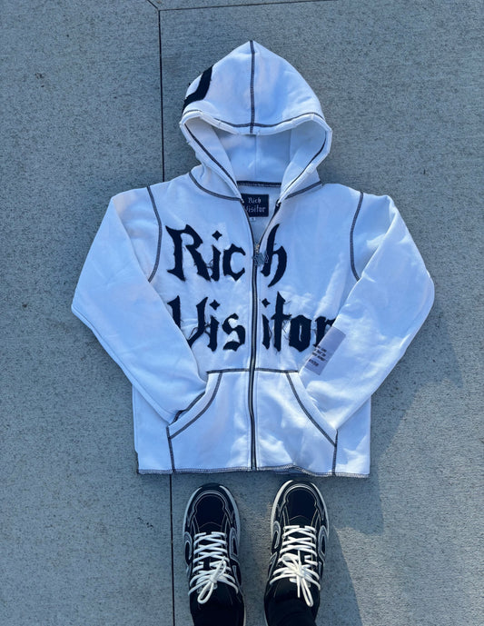Rich Visitor White Cropped Jacket