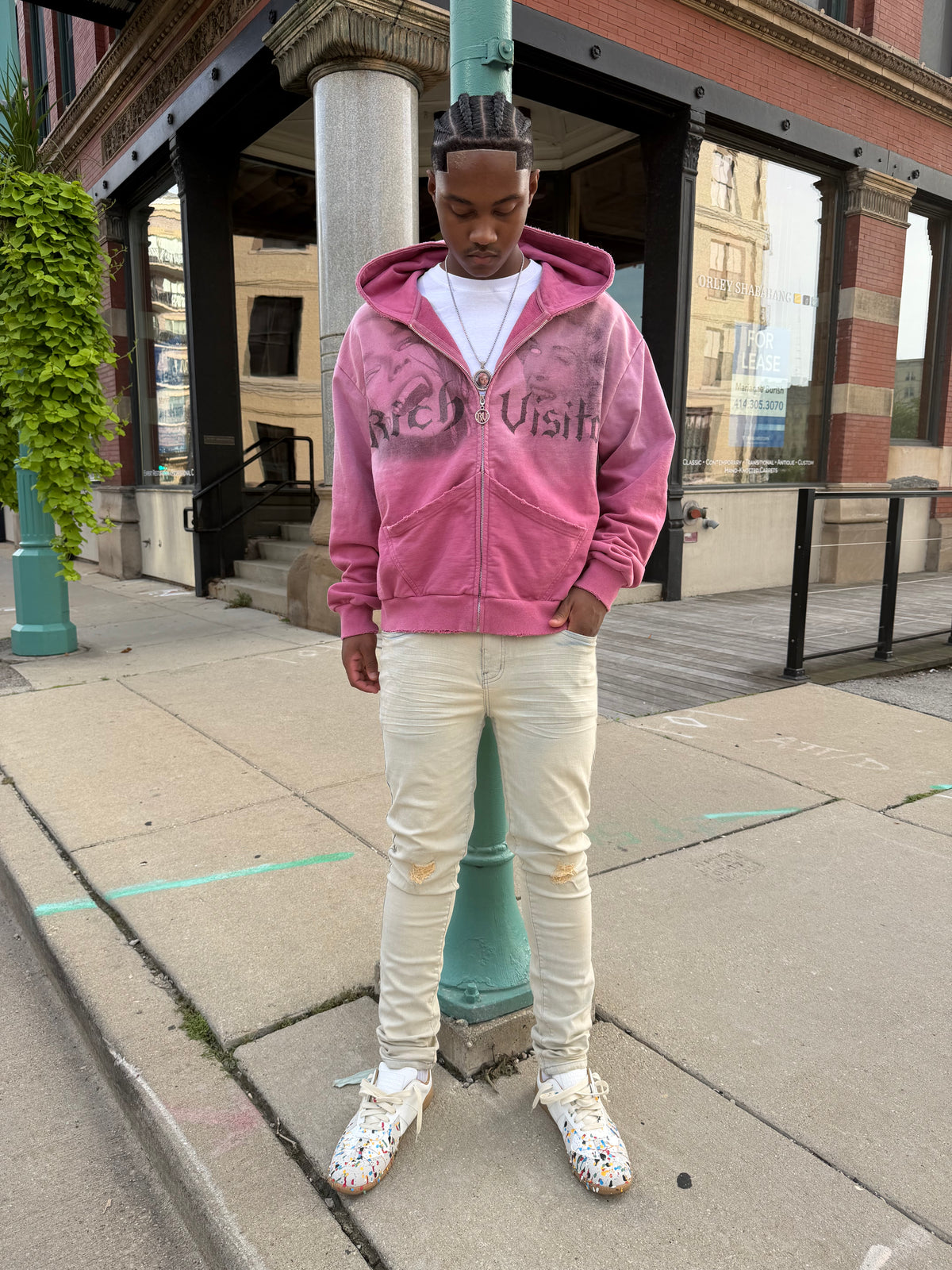 Rich Visitor Faded Memories Jacket Pink