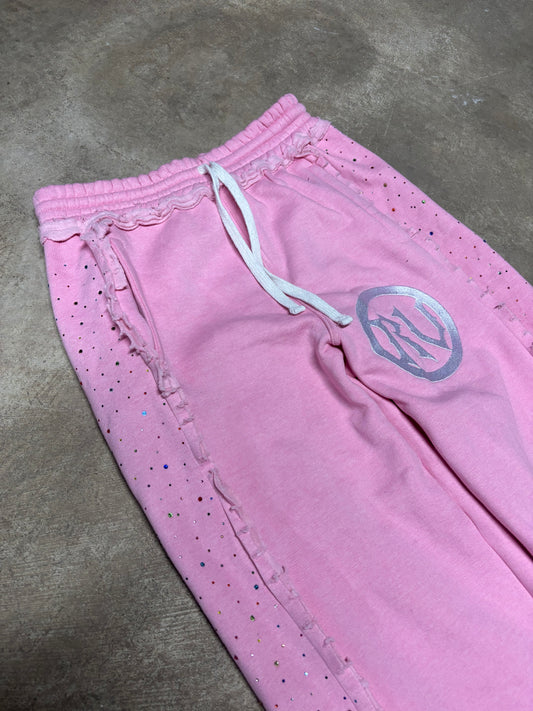 RV Distressed Diamond Sweats Pink