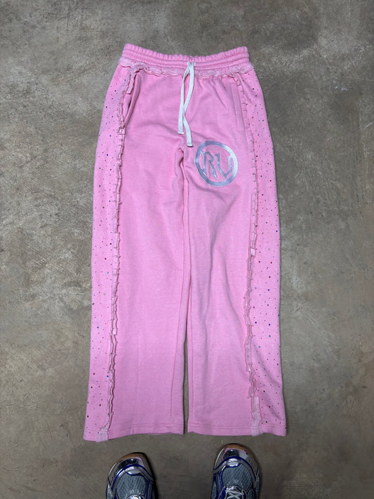 RV Distressed Diamond Sweats Pink