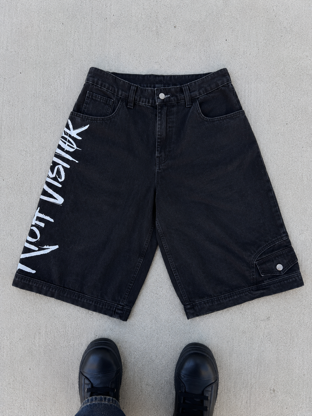 Rich Visitor Black “Saint Wash Jorts”