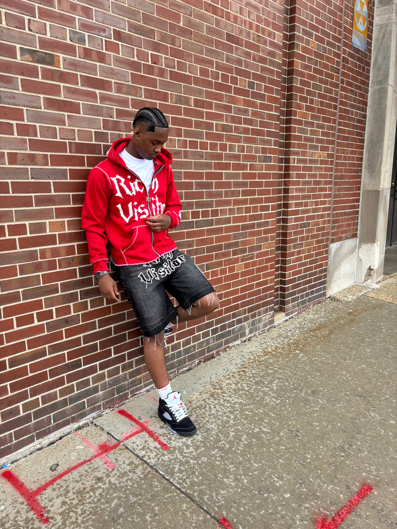 Rich Visitor Red Cropped Jacket