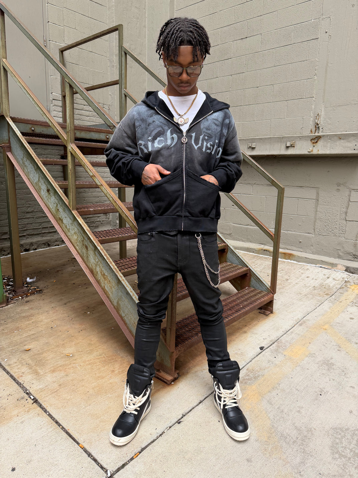 Rich Visitor Faded Memories Jacket Black