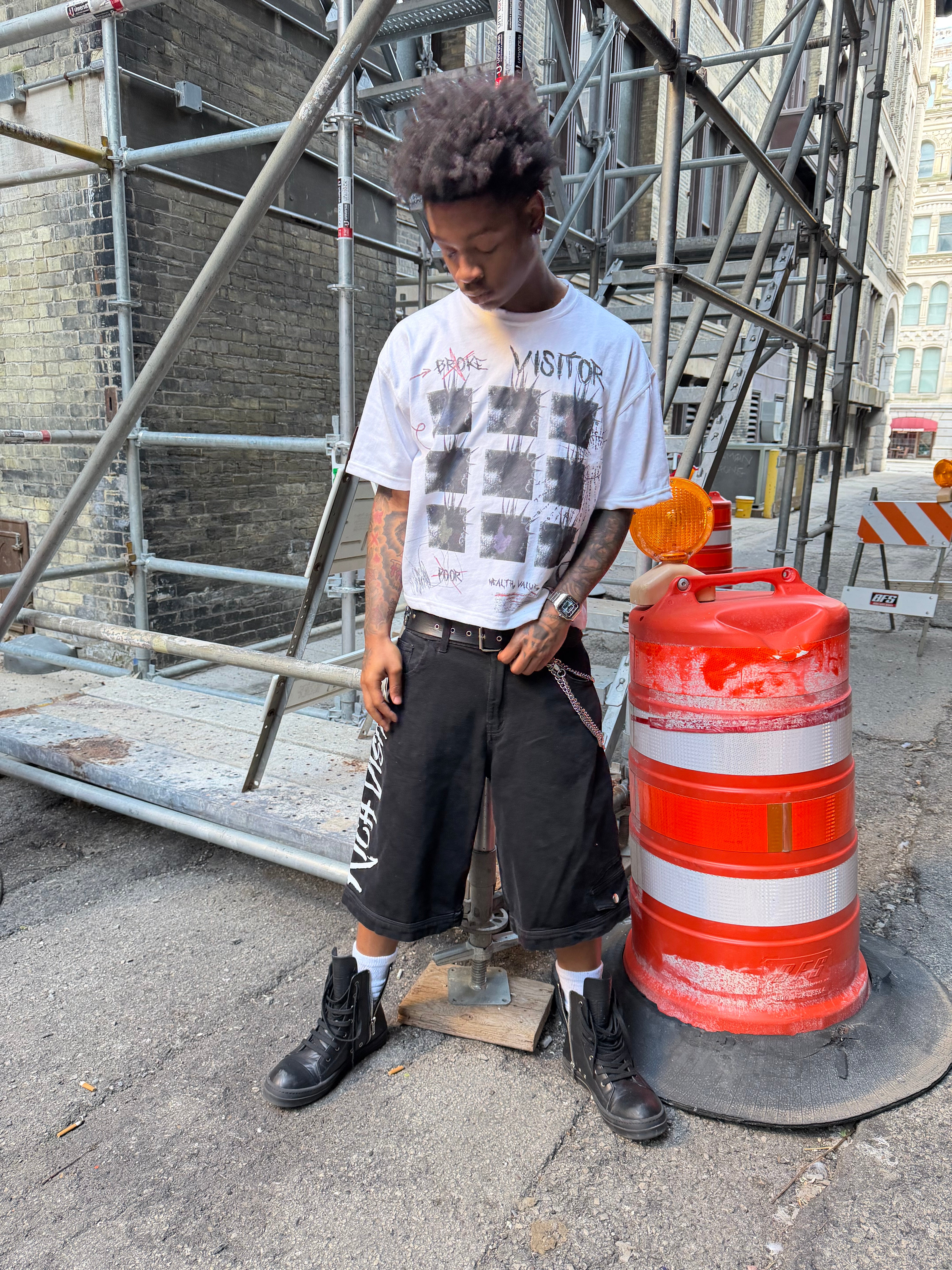 Rich Visitor Black “Saint Wash Jorts”